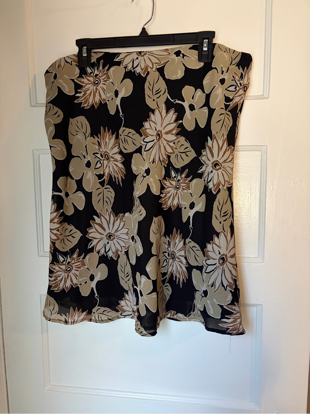 Kathie Lee Collection Black Strapless Floral Camisole